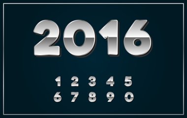 2016 işaret içinde krom