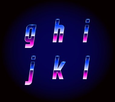 Retro yazı tipi alfabe 