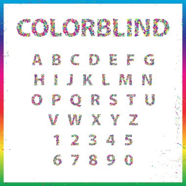 Colorblind Style Font clipart