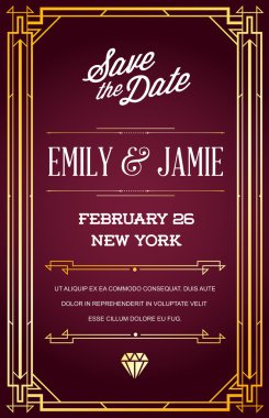 Vintage Düğün Davetiyesi 