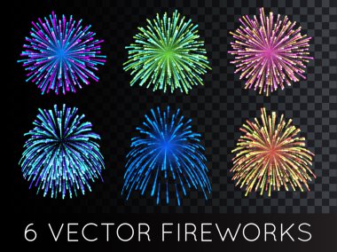 Colorful Fireworks Set clipart