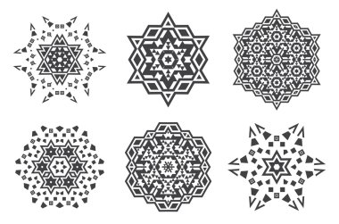 Etnik fraktal Mandala sembolleri