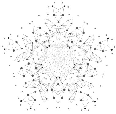 Moleküler yapısı ile çizgiler ve noktalar