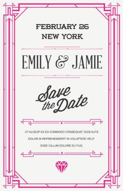 Vintage Düğün Davetiyesi 