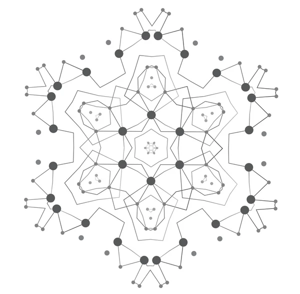 Moleculaire structuur met lijnen en punten — Stockvector
