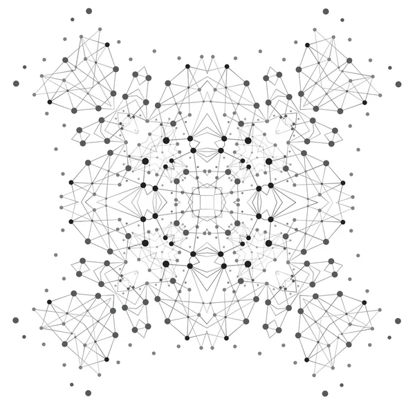 Estructura molecular con líneas y puntos — Archivo Imágenes Vectoriales