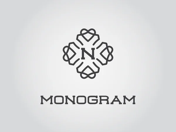 Plantilla de monograma elegante — Vector de stock