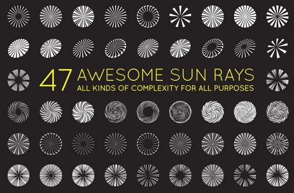 Set de Rayos de Sol — Archivo Imágenes Vectoriales