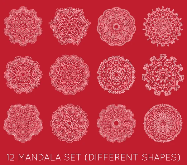 Set di simboli etnici Mandala — Vettoriale Stock