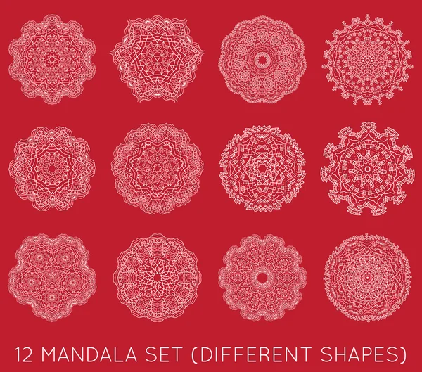 Conjunto de símbolos étnicos Mandala — Vetor de Stock