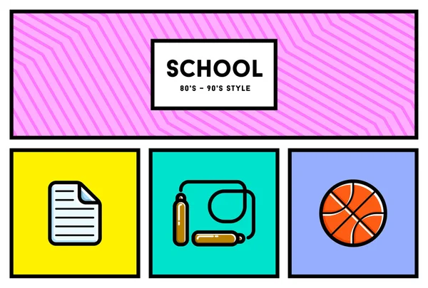 Conjunto de iconos de educación escolar — Vector de stock