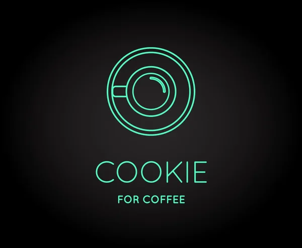 Icono de accesorio de café con letras — Vector de stock