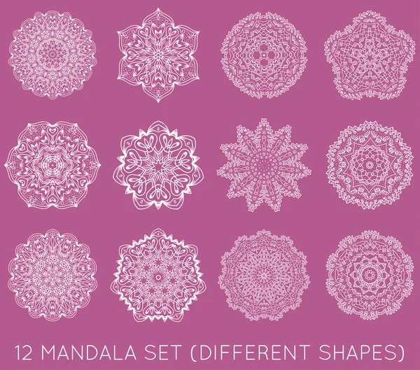 Conjunto de símbolos étnicos Mandala — Vetor de Stock