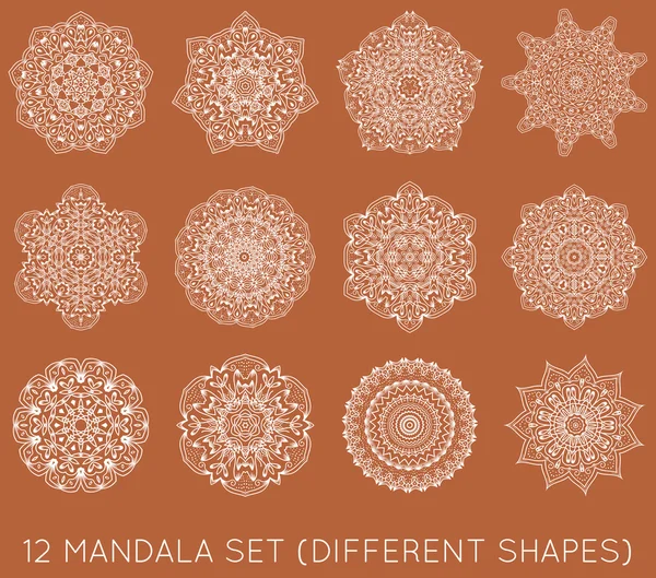 Conjunto de símbolos étnicos Mandala — Vetor de Stock