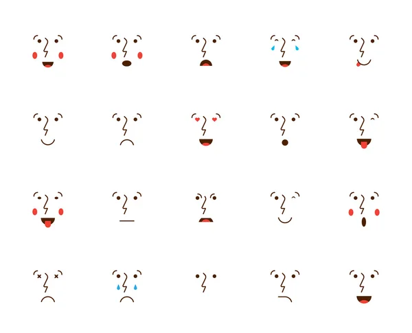 Conjunto de ícones Emoticons — Vetor de Stock