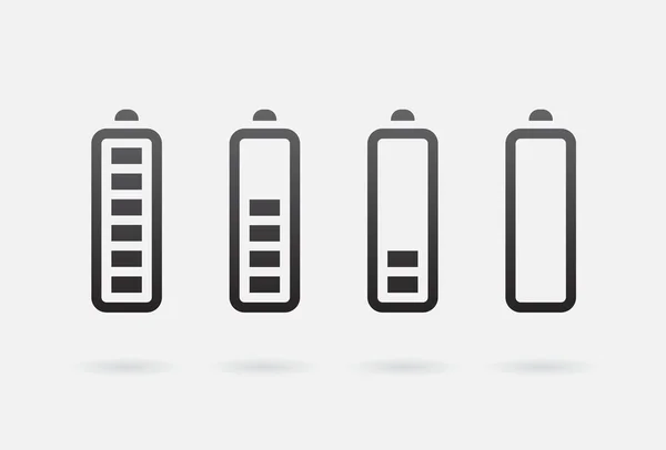 Batterijen accu's opladen pictogrammen — Stockvector