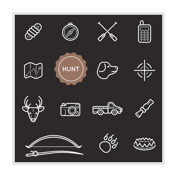 Set of Outdoor Hunting Icons