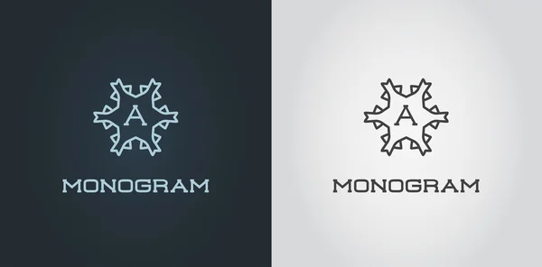 Uppsättning av Elegant monogram mallar — Stock vektor