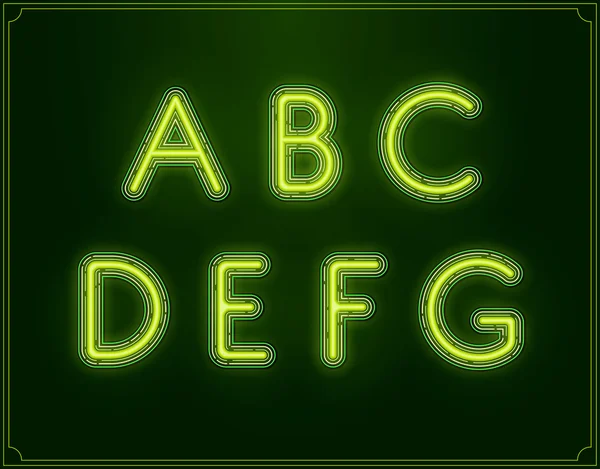 Alphabet Polices Fluo Fluo — Image vectorielle