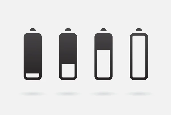 Acumuladores de baterias ícones de carga —  Vetores de Stock