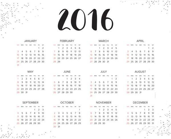 Fertiger abstrakter Kalender drucken — Stockvektor