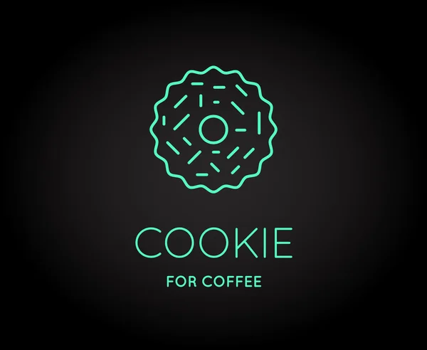 Icono de accesorio de café con letras — Vector de stock
