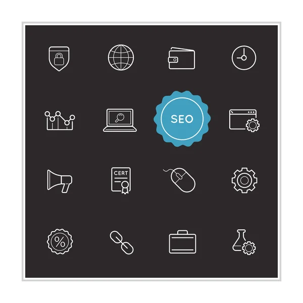 Conjunto de iconos de optimización de motores de búsqueda — Archivo Imágenes Vectoriales