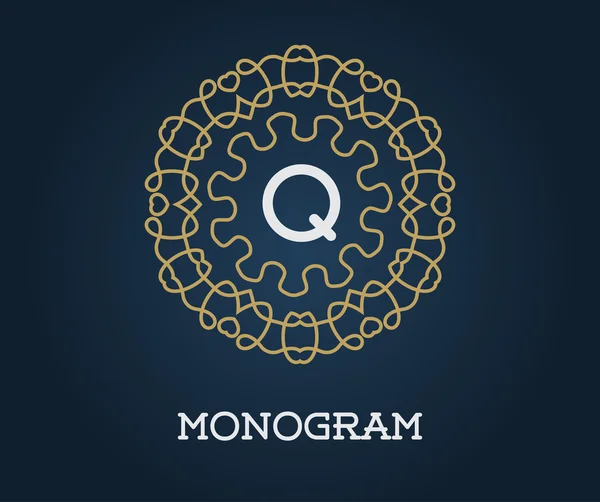 Modelo de monograma elegante com carta —  Vetores de Stock