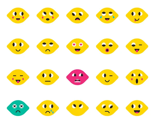 Conjunto de ícones Emoticons — Vetor de Stock