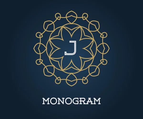 Elegantní Monogram šablona s písmenem — Stockový vektor