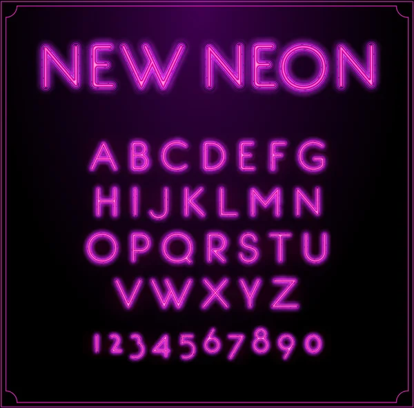 Neon czcionki typu alfabet — Wektor stockowy