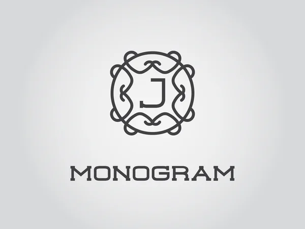 Elegante modello di monogramma — Vettoriale Stock