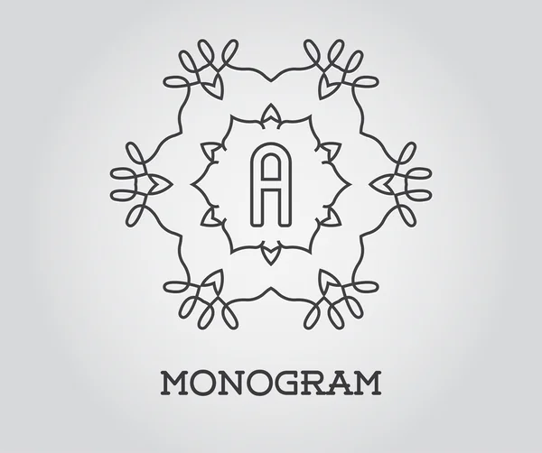 Elegante modello di monogramma — Vettoriale Stock
