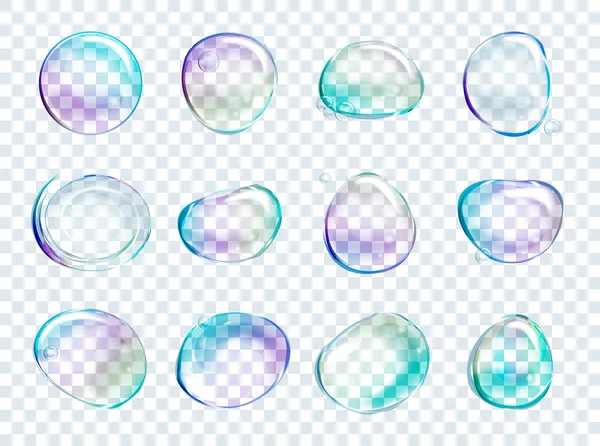 Burbujas de agua de jabón arco iris — Vector de stock