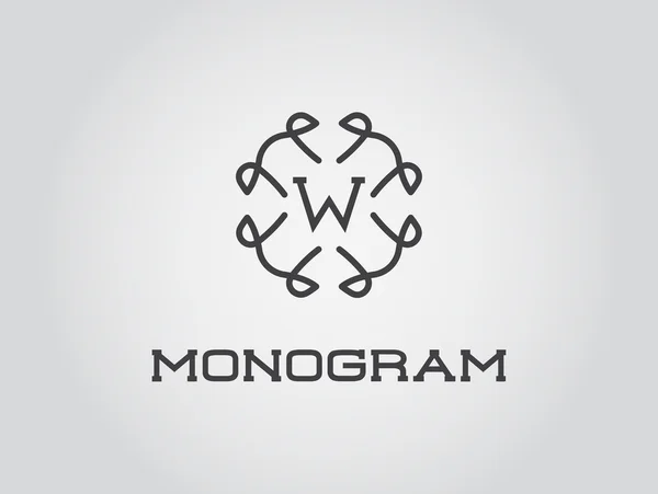 Elegante modello di monogramma — Vettoriale Stock