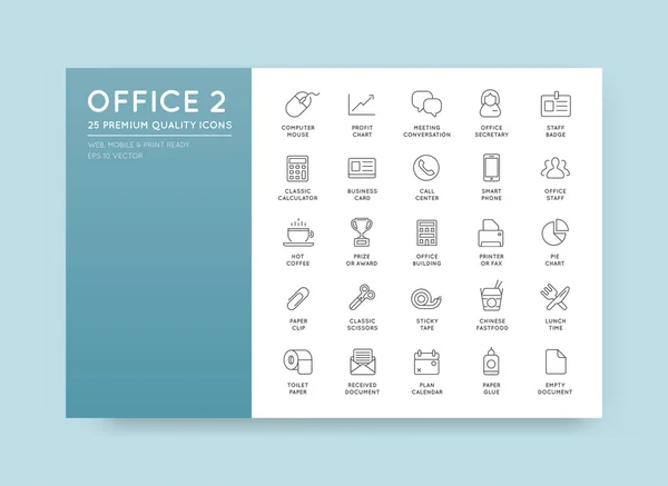 Office anahat Icons set — Stok Vektör