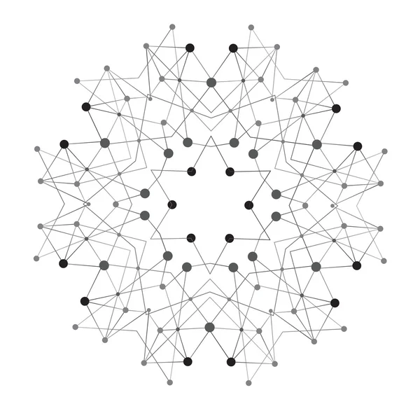 Moleculaire structuur met lijnen en punten — Stockvector