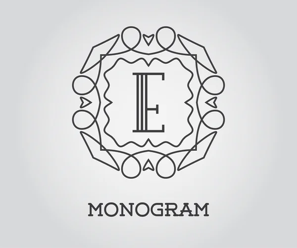 Elegante modello di monogramma — Vettoriale Stock