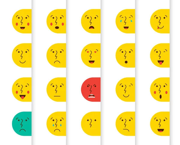 Conjunto de Emoticones Iconos — Archivo Imágenes Vectoriales