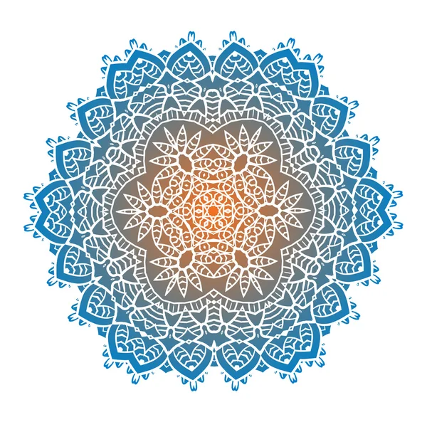 Ethnische psychedelische fraktale Mandala — Stockvektor