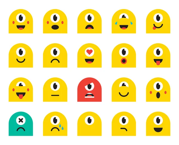 Conjunto de ícones Emoticons — Vetor de Stock