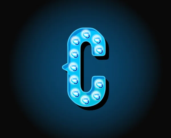 Neon abeceda dopis — Stockový vektor