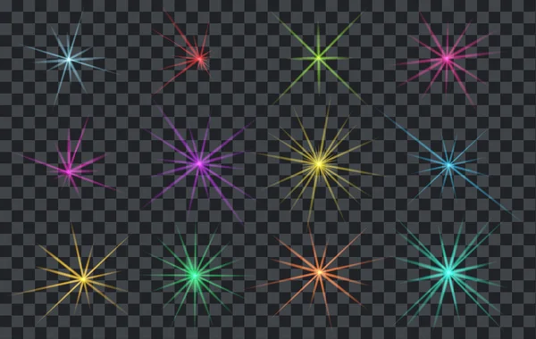 Set of Abstract Stars — Stock Vector