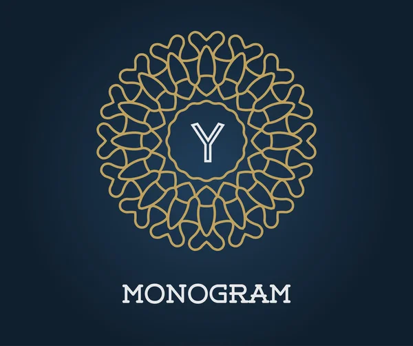 Modelo de monograma elegante com carta —  Vetores de Stock