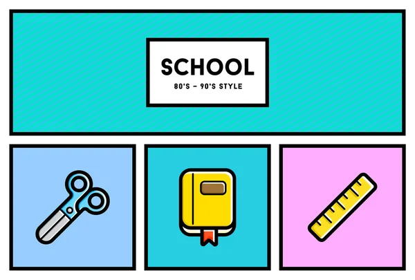Conjunto de iconos de educación escolar — Vector de stock