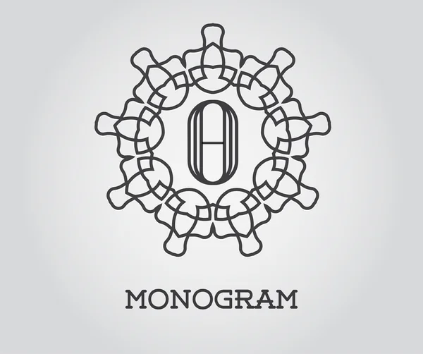 Elegante modello di monogramma — Vettoriale Stock