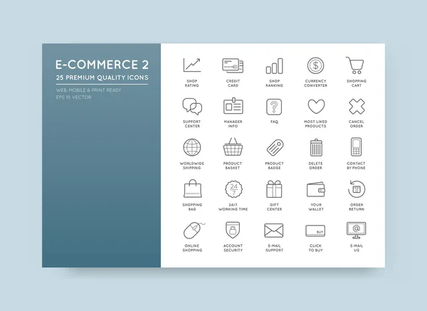 Conjunto de iconos de compras en línea — Vector de stock