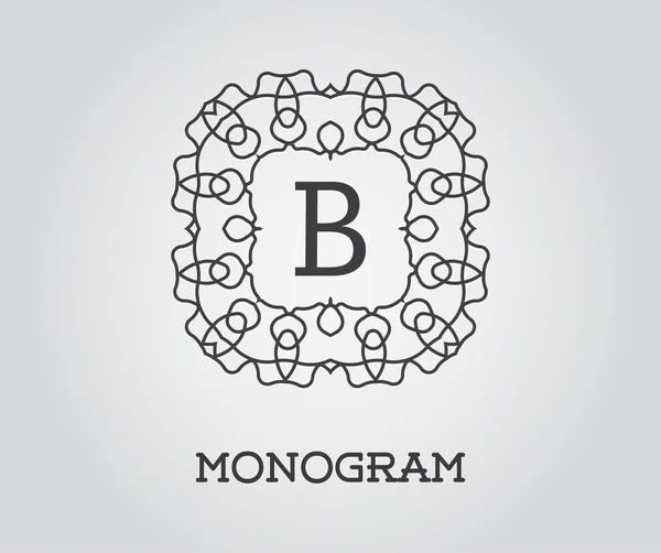 Modelo de monograma elegante — Vetor de Stock