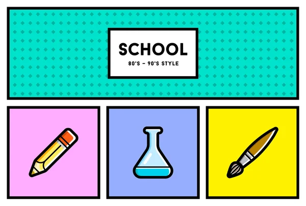 Ensemble d'icônes de l'éducation scolaire — Image vectorielle