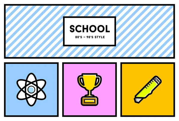 Conjunto de iconos de educación escolar — Vector de stock